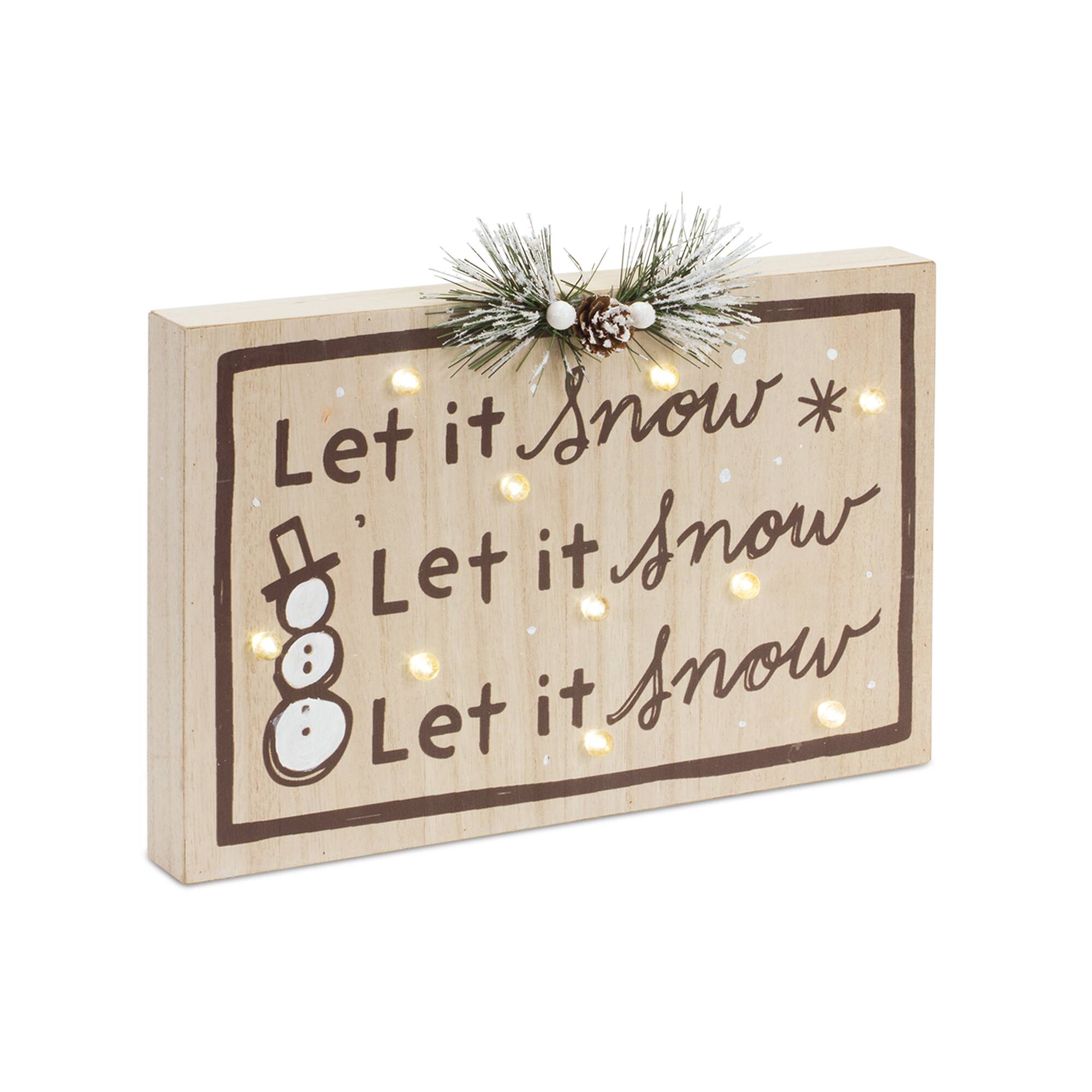 Holiday & Snow LED Sign Set, 8" & 9.25"